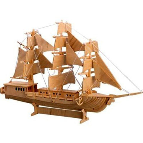 3D European Sail Boat DIY Model