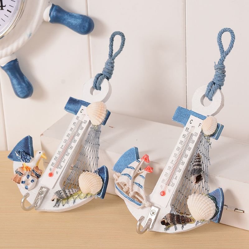 Mediterranean Style Anchor Thermometer Wall Decor