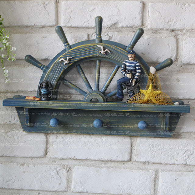 Half Rudder Mediterranean Style Wall Hanging Decoration